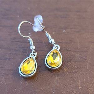 - Yellow Tear Drop Earrings